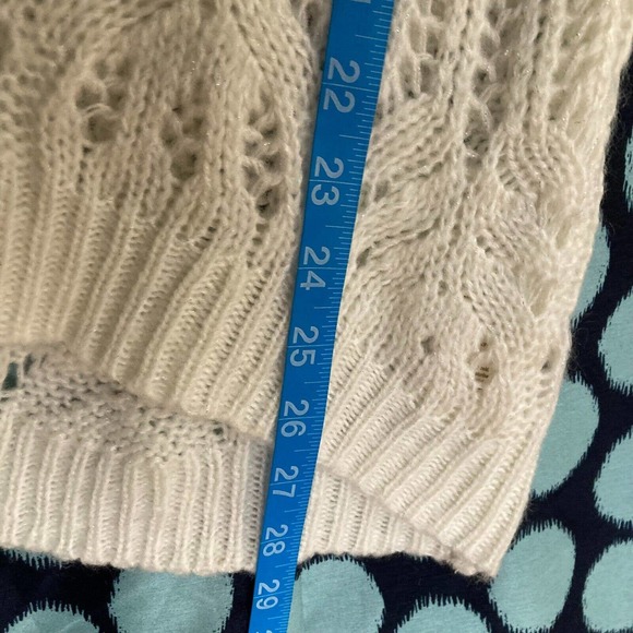 Decree Sweater Womens Sz M Cream Ivory Open Knit Long Sleeve Pullover - Picture 8 of 8